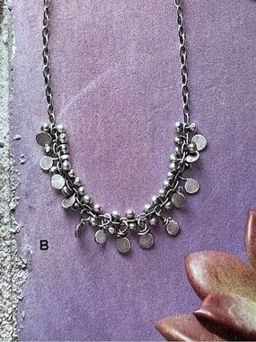 New! Finely Frilled Silver Necklace